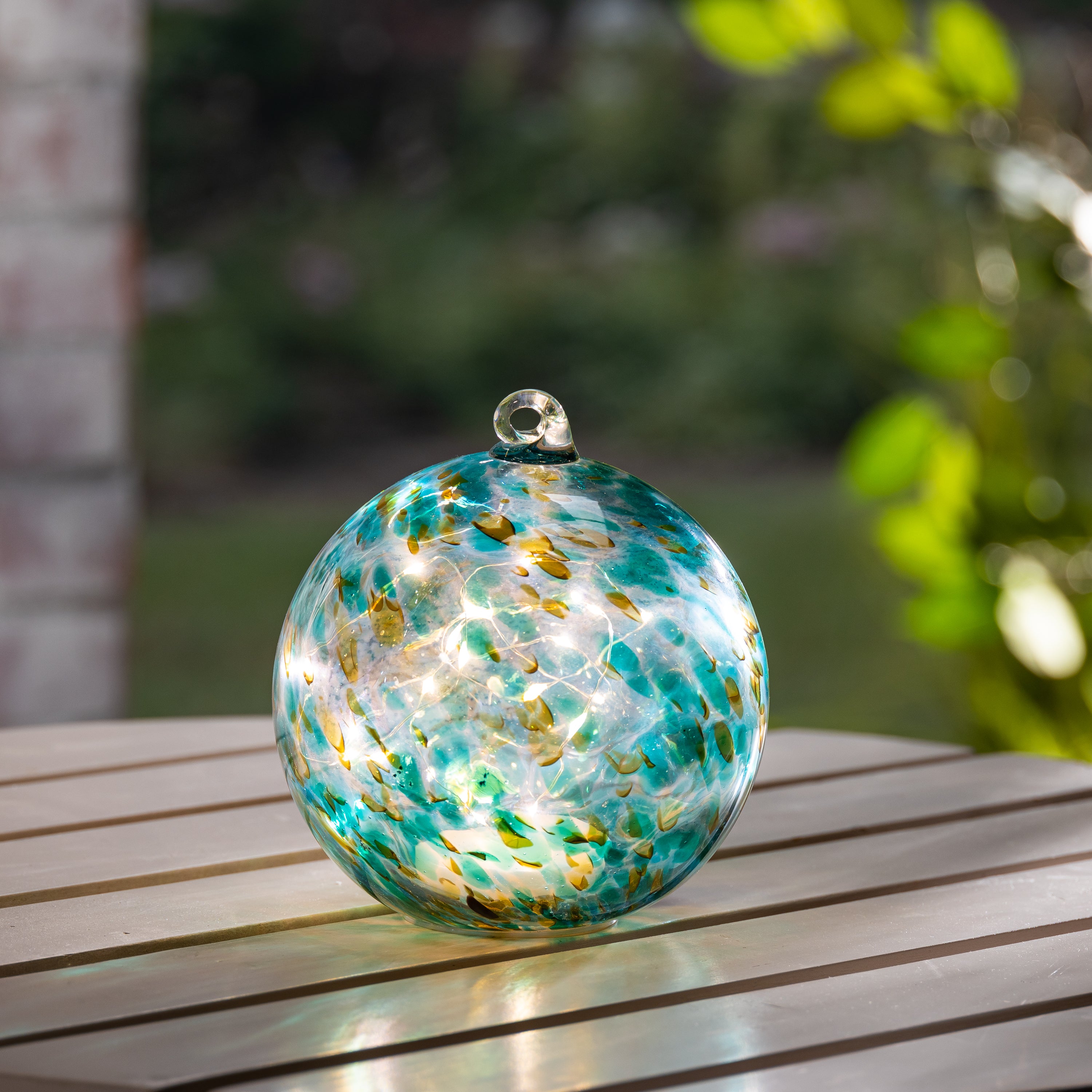 5.75 Inch Green Elegant Illuminating Hand Blown Glass Sphere